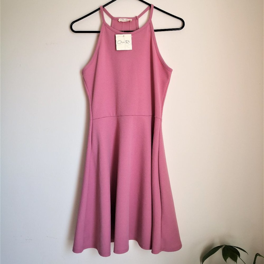 Olivia Rae Halter Neckline Sleeveless Pink Casual Dress Size‎ M